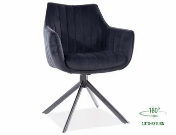Krzesło tapicerowane AZALIA VELVET czarne obracane