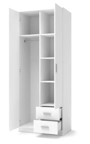 Szafa dwudrzwiowa LIMA S-2 80cm biały połysk