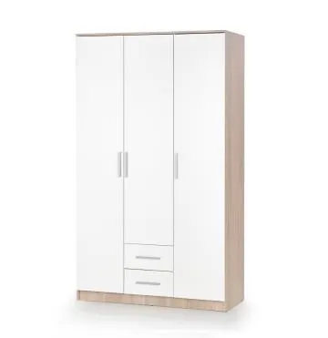 Szafa trzydrzwiowa LIMA S-3 120cm dąb sonoma/biały połysk