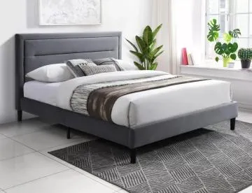 Łóżko tapicerowane MALAGA VELVET 160x200 szare 