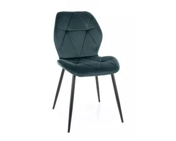 Krzesło tapicerowane RICK VELVET zielone