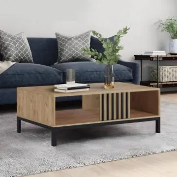 Ława LAMINO 92x50 dąb craft/czarna