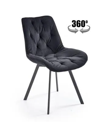 Krzesło tapicerowane K519 VELVET czarne obracane