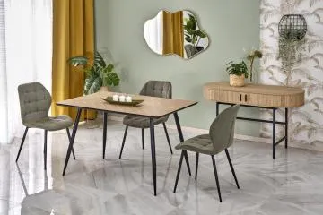 Stół BERTO 120x80 dąb naturalny/czarny
