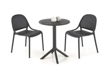 Stolik ogrodowy CALVO 60x60 czarny z tworzywa PVC
