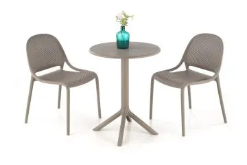 Stolik ogrodowy CALVO 60x60 khaki z tworzywa PVC