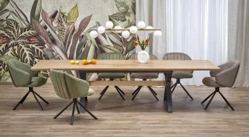 Stół rozkładany HENRY 180(300)x100 dąb naturalny/czarny