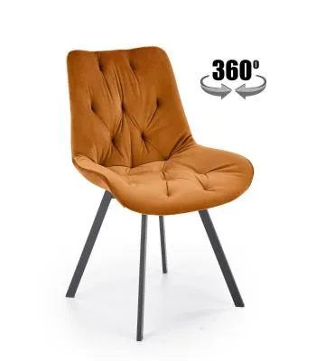 Krzesło tapicerowane K519 VELVET cynamonowe obracane