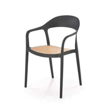 Krzesło K530 czarne/beżowe z tworzywa PVC