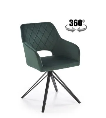 Krzesło tapicerowane K535 zielone obracane