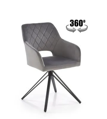 Krzesło tapicerowane K535 szare obracane