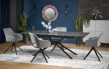Stół rozkładany VITORINO 160(220)x90 czarny marmur