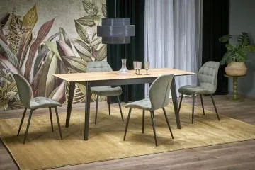 Stół rozkładany GULIAN 140(180)x80 dąb wotan/czarny