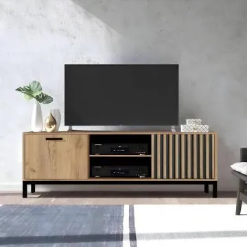 Szafka RTV LAMINO RTV-1 180 dąb craft/czarna