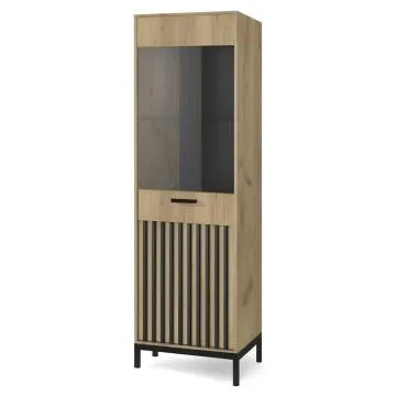Witryna LAMINO W-1 dąb craft/czarna