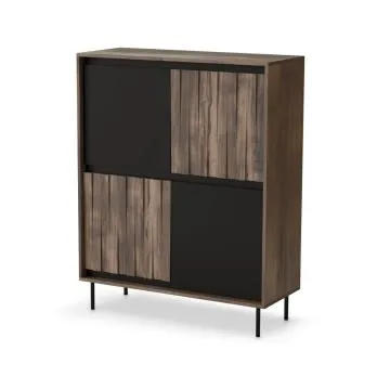 Komoda SWING KM-2 102cm orzech/czarna