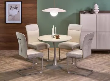 Stół okrągły TOLIO 90x90 beżowy/kaszmirowy