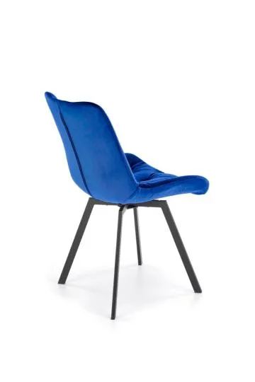 Krzesło tapicerowane K519 VELVET granatowe obracane