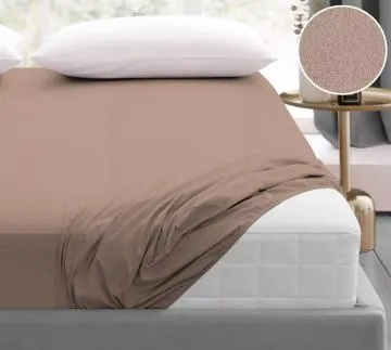 Prześcieradło frotte z gumką Bielbaw 220x200 beżowe