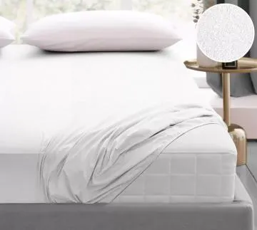 Prześcieradło frotte z gumką Bielbaw 220x200 białe