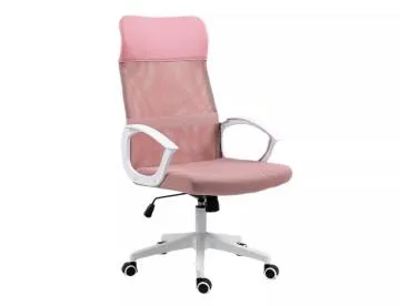 Fotel biurowy Q-026 różowy/biały