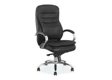Fotel biurowy Q-154 czarny/skóra naturalna
