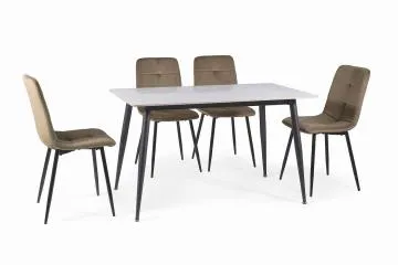 Stół RION 130x70 biały/czarny mat
