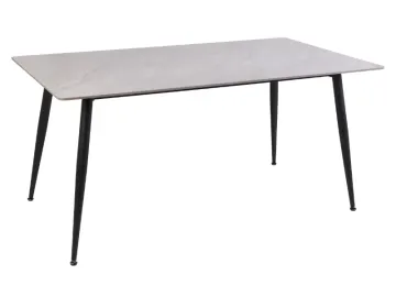 Stół RION 160x90 cm szary marmur/ czarny