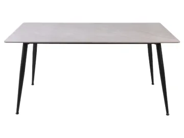 Stół RION 160x90 cm szary marmur/ czarny