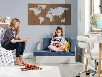 Sofa rozkładana z funkcją spania ROSA szara/różowa