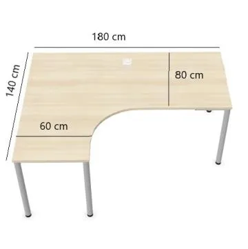 Biurko narożne EASY SPACE I-LEG LS 180x140cm białe