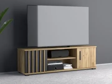 Szafka RTV KALI 140 czarna/dąb craft