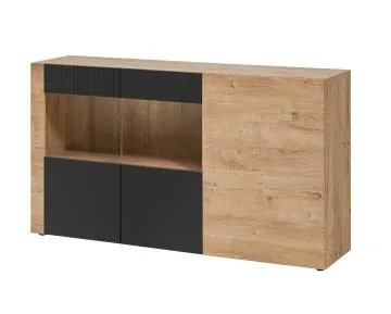 Komoda ARON 160cm dąb ribbeck/czarny mat