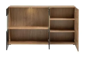 Komoda ARON 160cm dąb ribbeck/czarny mat