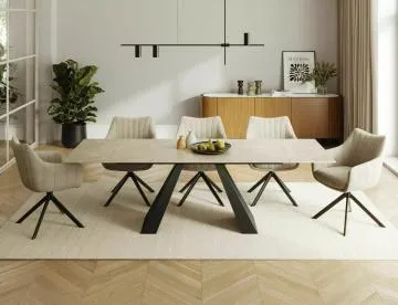 Stół rozkładany SALVADORE CERAMIC 160(240)x90 kremowy mat diamond cream