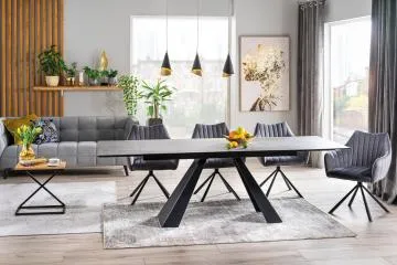Stół rozkładany SALVADORE CERAMIC 180(260)x90 szary mat anthracite