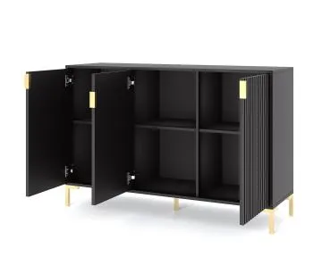 Komoda FLINN 3D 130 czarna mat