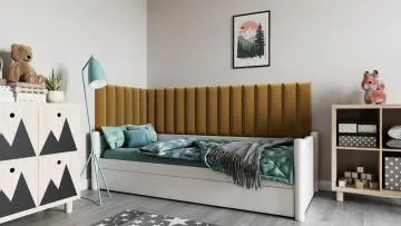 Zestaw 20 paneli tapicerowanych QUADRATTA 210x90x60 żółty