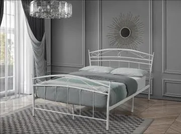 Łóżko metalowe SIENA 140x200 białe