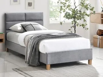 Łóżko tapicerowane SIERRA VELVET 90x200 szare