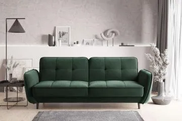 Sofa rozkładana z funkcją spania BELLIS VELVET zielona