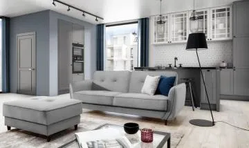 Sofa rozkładana z funkcją spania BELLIS VELVET szara