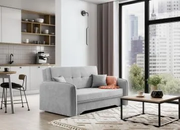 Sofa rozkładana z funkcją spania LAINE jasnoszara