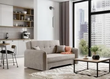 Sofa rozkładana z funkcją spania LAINE beżowa