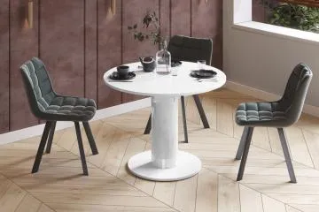 Stół rozkładany SOLO LUX 100(144)x100 biały mat