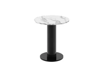 Stolik kawowy SOLO MINI ⌀60cm biały marmur połysk/czarny