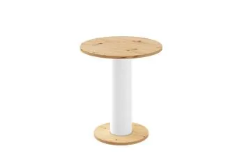 Stolik kawowy SOLO MINI ⌀60cm dąb artisan/biały