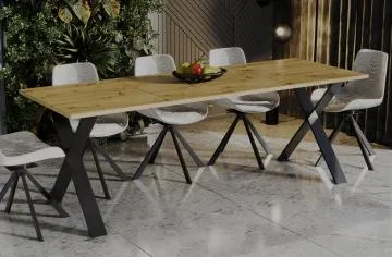 Stół rozkładany X 130(210)x80 dąb artisan