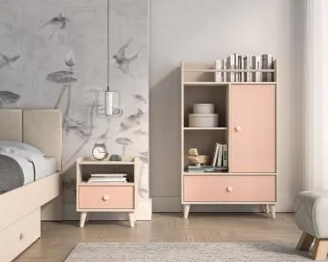 Szafka nocna dziecięca MELLY 10 różowa