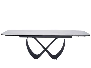 Stół rozkładany INFINITY Ceramic 160(240)x95 cm biały/ czarny